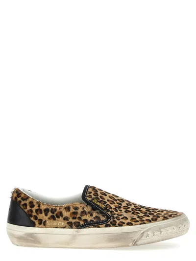 Golden Goose Leopard Print Slip On Sneakers