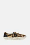 Golden Goose Brown Low Top Sneakers With Embossed Logo On The Heel And All-over Leopard Motif In Leather Woman