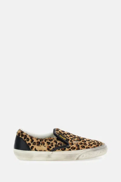 Golden Goose Leopard Print Slip On Trainers