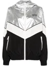 Golden Goose Star Patchwork Windbreaker Nylon Jacket In 银色