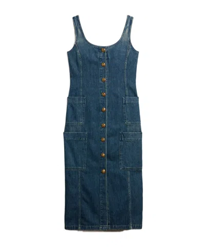 Golden Goose Leyla Denim Dress In Blue