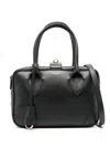 Golden Goose Life Black Sheepskin Bag And Gold Details In Nero