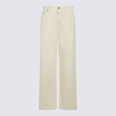 Golden Goose Light Beige Cotton Jeans In Yellow