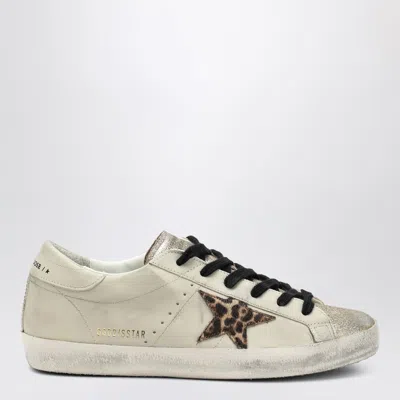 GOLDEN GOOSE GOLDEN GOOSE LIGHT BEIGE/ANIMALIER SUPER-STAR SNEAKER
