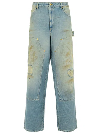 Golden Goose Sand Wash Jeans With A Distressed Effect In Blue