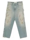 Golden Goose Men Destroyed Denim Cotton Jeans In Blue