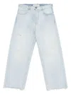 Golden Goose Light Blue Distressed Jeans With Frayed Hem And Classic Five-pocket Design