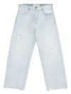 Golden Goose Light Blue Distressed Jeans With Frayed Hem And Classic Five-pocket Design