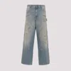 Golden Goose Light Blue Jeans With Sand Wash Distressed Effect In Blue