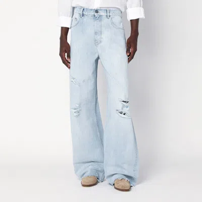 Golden Goose Light Blue Jeans In Distressed Denim Men