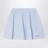 Golden Goose Light Blue Striped Cotton Skirt In Light Blue