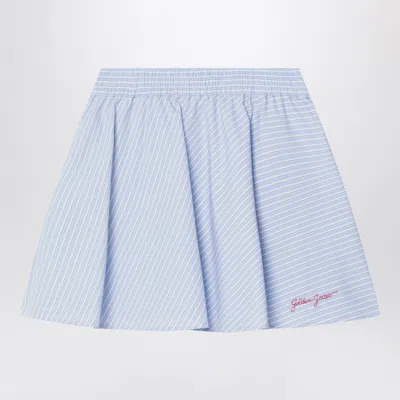 Golden Goose Light Blue Striped Cotton Skirt