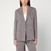 Golden Goose Light Brown Double-breasted Jacket In Chevron Wool Blend Women