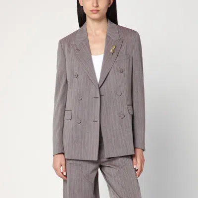 GOLDEN GOOSE GOLDEN GOOSE LIGHT DOUBLE-BREASTED JACKET IN CHEVRON BLEND