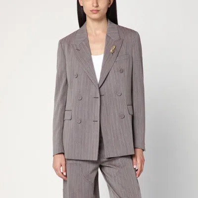 GOLDEN GOOSE GOLDEN GOOSE LIGHT DOUBLE-BREASTED JACKET IN CHEVRON BLEND