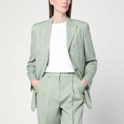 Golden Goose Light Green Single-breasted Jacket In Wool Women