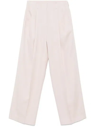 GOLDEN GOOSE LIGHT GREY FLAVIA WIDE-LEG TROUSERS