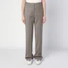 Golden Goose Light Grey Wool Trousers With Darts In Brown