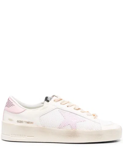 Golden Goose Light Pink Distressed Leather Sneaker For Women In Neutral