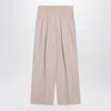 Shop Golden Goose Light Pink Wide-leg Trousers In Wool Women