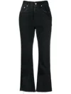 Golden Goose Light Wash Crop Jeans In Black