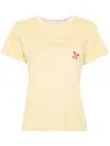 Golden Goose Doris Crew Neck T-shirt With Whipstitch Trim In Light Yellow
