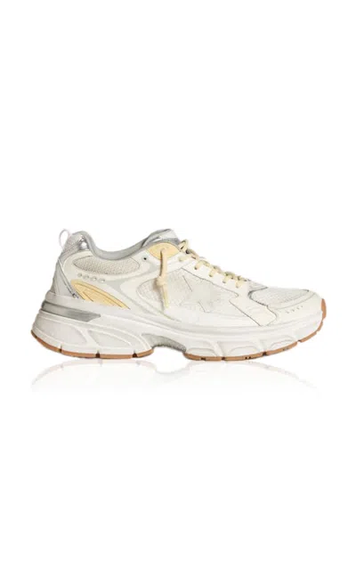 Golden Goose Lightstar Laminated Leather Sneakers In White
