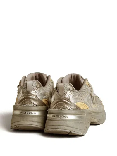 Golden Goose Lightstar Laminated Leather Suede And Net Upper Tpu Star Net Heel And Spur In Silver