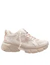 Golden Goose Lightstar Leather And Mesh Sneakers Colour Taupe In Pink