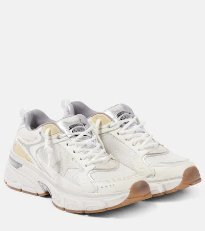 Golden Goose Lightstar Leather And Mesh Sneakers In White