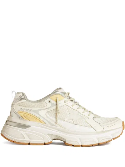 Golden Goose Lightstar Leather Net And Suede Upper Sneakers With Tpu Star Net Heel In White