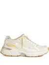 Golden Goose Lightstar Sneakers In White Leather And Mesh With Worn-white Star