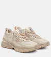 Golden Goose Lightstar Leather And Mesh Sneakers Colour Taupe In Pink
