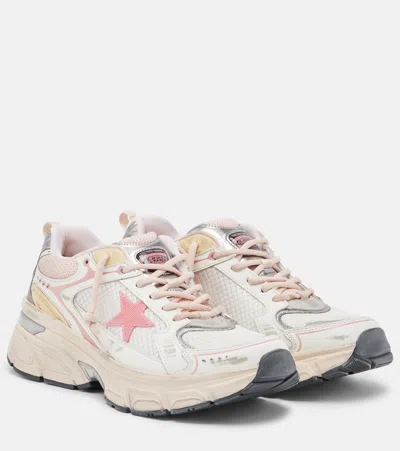 Golden Goose Lightstar Leather-trimmed Sneakers In White