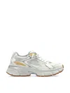 Golden Goose Lightstar Net Mixed Leather Runner Sneakers In Metallic