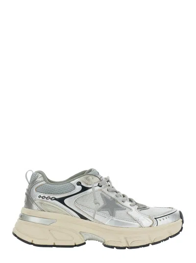 Golden Goose Lightstar Low-top Sneaker With Logo Patch Tongue And Star Side Detail In Gray