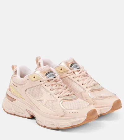 GOLDEN GOOSE LIGHTSTAR MESH AND LEATHER SNEAKERS