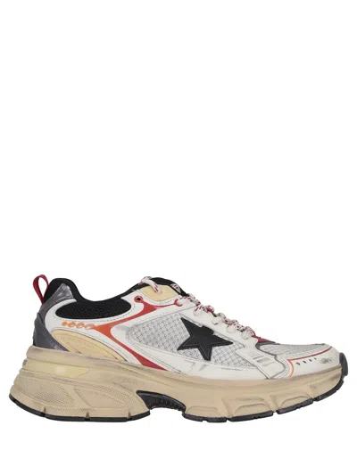 Golden Goose Lightstar Mesh Upper And Heel Leather Toe And Spur Tpu Star In White