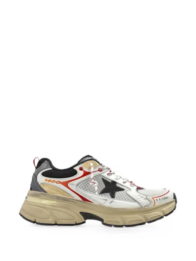 Golden Goose Lightstar Mesh Leather Star Detail Sneakers In Animal Print