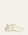 Golden Goose Lightstar Net Mixed Leather Runner Sneakers In White