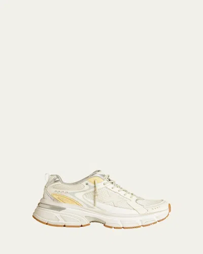GOLDEN GOOSE LIGHTSTAR NET MIXED LEATHER RUNNER SNEAKERS