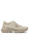 Golden Goose Lightstar Leather And Mesh Sneakers Colour Taupe In Neutral