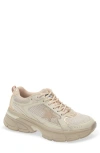 Golden Goose Lightstar Leather And Mesh Sneakers Colour Taupe In Neutral