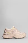 Golden Goose Lightstar Net Leather And Suede Upper Tpu Star Net Heel And Spur In Rose-pink