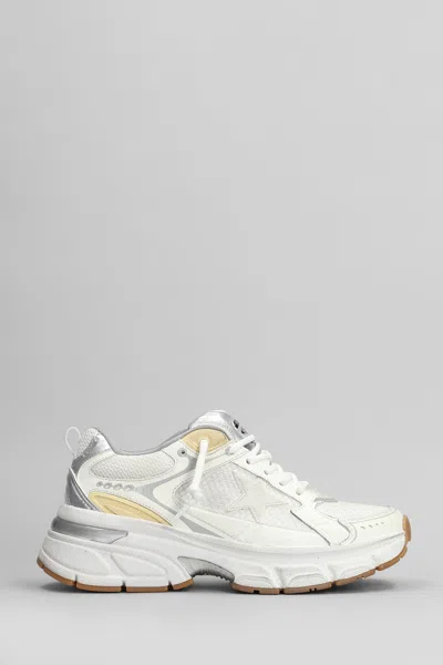 Golden Goose Lightstar Sneakers In White Leather And Fabric