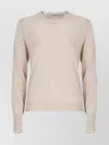 Golden Goose Lightweight Wool Crewneck Sweater With Ribbed Trims In Gray
