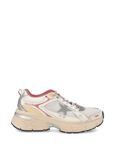 Golden Goose Lightstar Mesh Leather Sneakers Rubber Sole Star In Multi