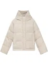 Golden Goose Ivory Polyester Down Jacket In Beige