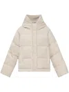 Golden Goose Ivory Polyester Down Jacket In Beige