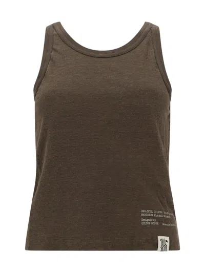 Golden Goose Linen Sleeveless Top For Women - Spring/summer 2026 In Brown